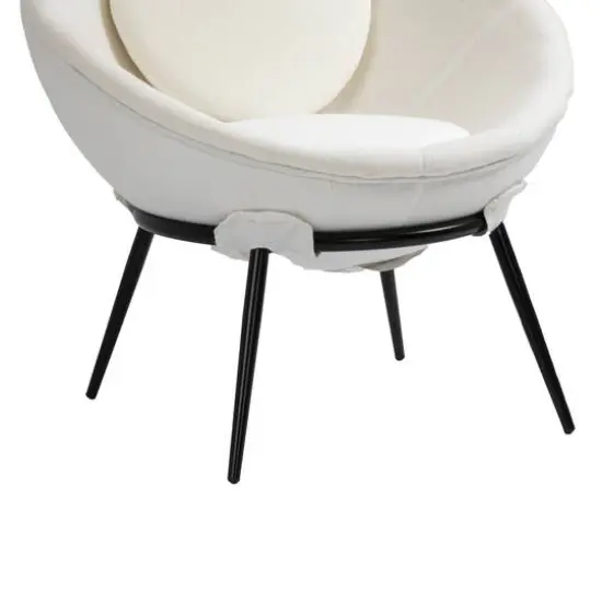 Hello Honey&reg; Vintage Upholstered Cup Accent Chair White {14}