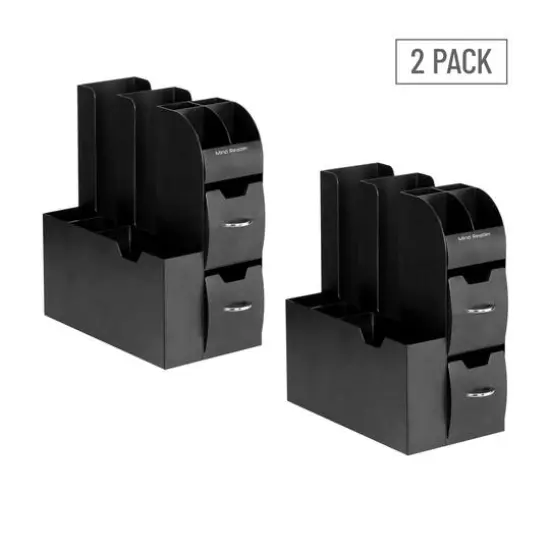 Mind Reader Anchor Collection 11-Compartment Black Coffee Cup and Condiment Dispenser, 2ct. {9}