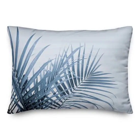 Striped Blue Palms Throw Pillow {3}