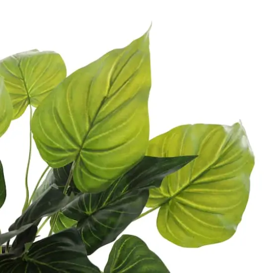 20" Green Foliage Artificial Plant with Black Ceramic Pot {5}