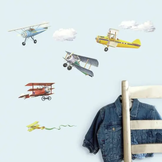 RoomMates Vintage Planes Peel & Stick Wall Decals {5}