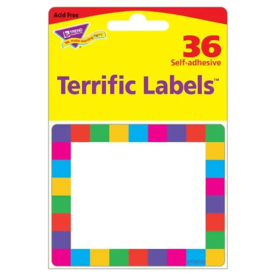Trend Enterprises&reg; Rainbow Plaid Terrific Labels&trade;, 36ct {3}