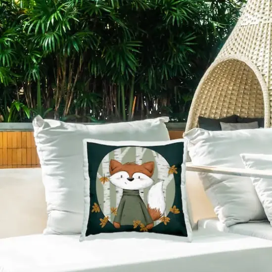 Stupell Industries Autumnal Fox & Birch Trees Outdoor Printed Pillow {3}