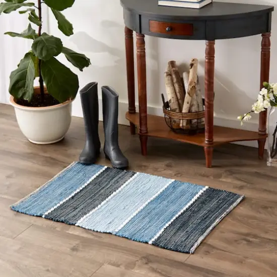 DII&reg; Color Block Cotton Chindi Rug, 2ft. x 3ft. Denim {5}