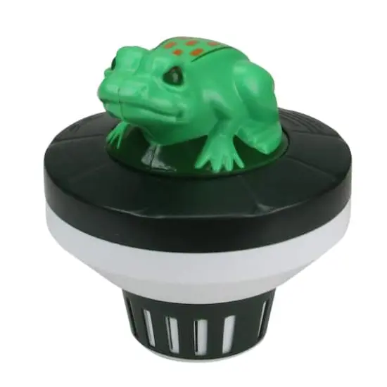 7.5" Green & Black Frog Floating Swimming Pool Chlorine Dispenser {1}
