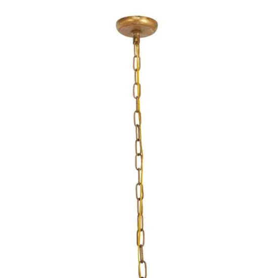 Gold Iron Glam Drum Chandelier, 25" x 22" x 22" {8}