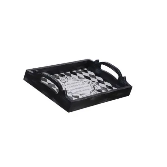 11.75" Diamond Checkered 6 Impossible Things Decorative Tray by Ashland&reg; {3}