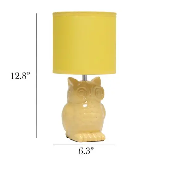 Simple Designs 13" Ceramic Owl Table Lamp Dandelion Yellow {4}