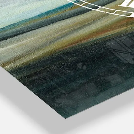 Designart 'Watercolor Desert Storm Abstract Blue Farmhouse Multipanel Wall Clock {4}