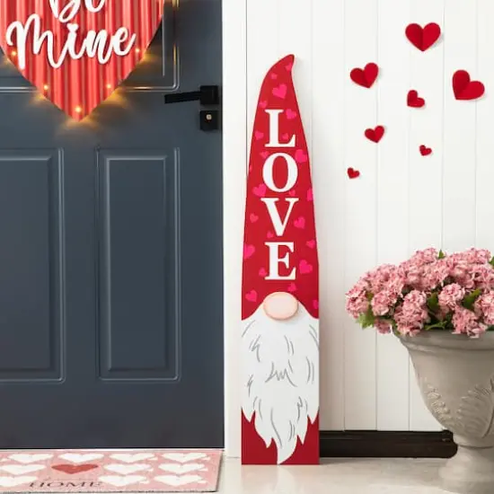 Glitzhome&reg; 42" Valentine's Wooden Gnome Porch Decor {4}