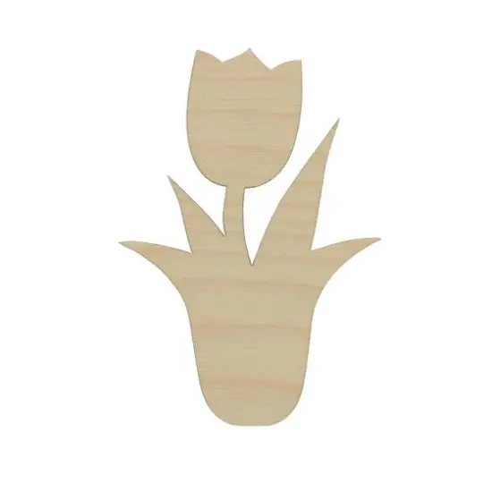 Essentials by Leisure Arts 24 Pack 2.5" x 3.63" Tulip Flat Wood Shape {3}