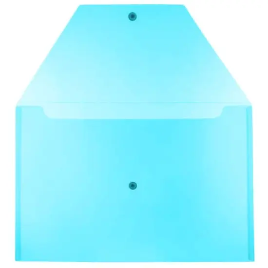 JAM Paper 9.8" x 14.5" Plastic Snap Closure Envelopes, 12ct. Blue {4}