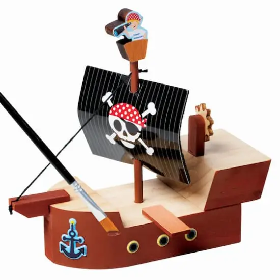 Creativity for Kids&reg; Buildeez!&trade; The Sea Skull Pirate Ship Wooden Model Set {11}