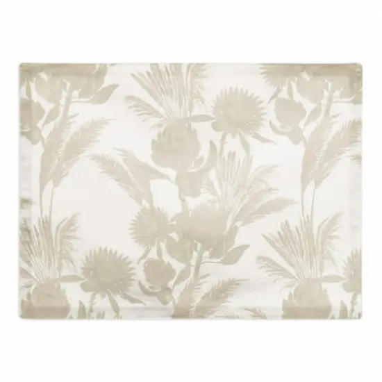 Tones Protea Blooms Cotton Twill Placemat Cream {1}