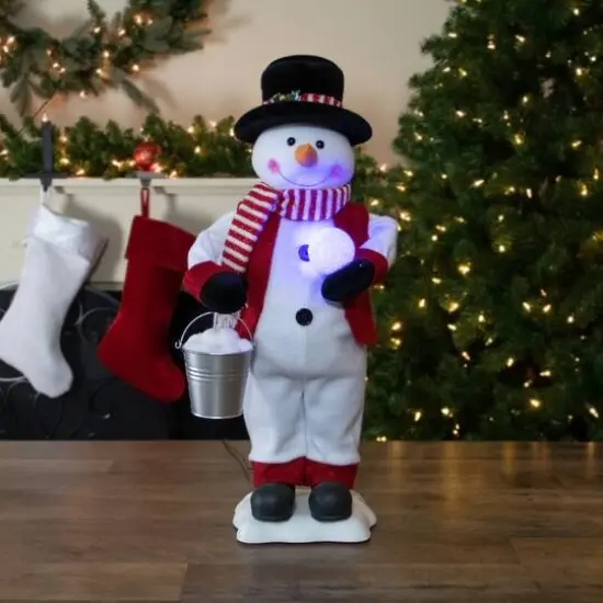 24" Lighted & Animated Musical Snowman Christmas Figure {3}