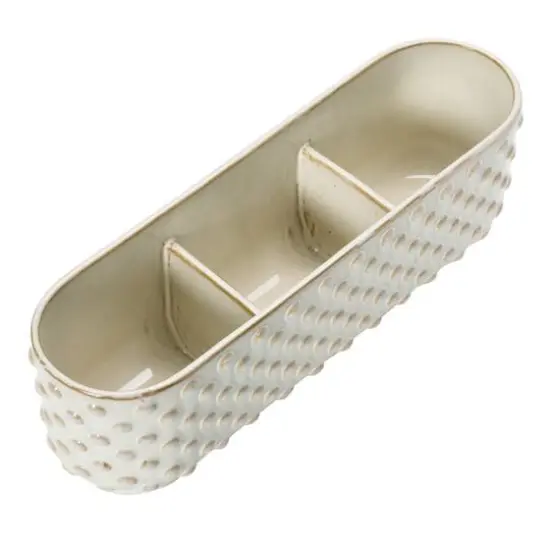 Hello Honey&reg; 15" White Stoneware 3 Section Window Planter {3}