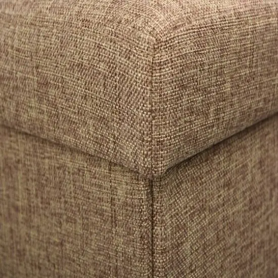 Simplify 15" Faux Linen Folding Storage Ottoman Cube Natural {8}