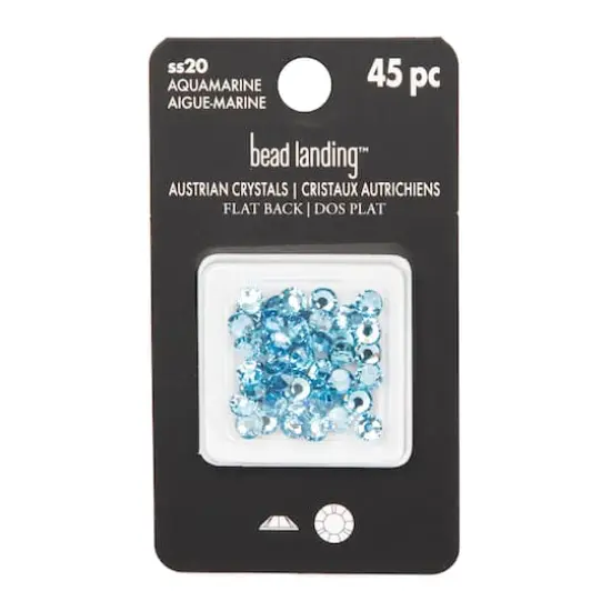 SS20 Round Flatback Austrian Crystals by Bead Landing&trade;, 45ct. Aquamarine {5}
