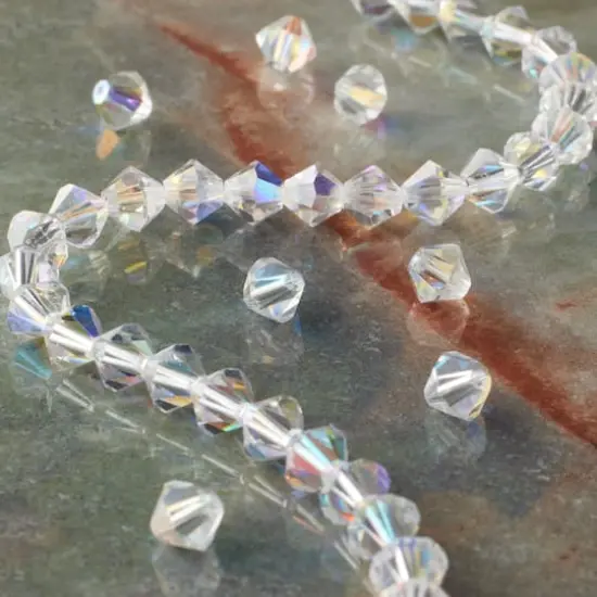 Preciosa Glass Crystal Bicone Beads, 6mm by Bead Landing&trade; Crystal AB {3}
