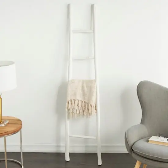 6ft. Handmade Slanted Wood Ladder White {3}