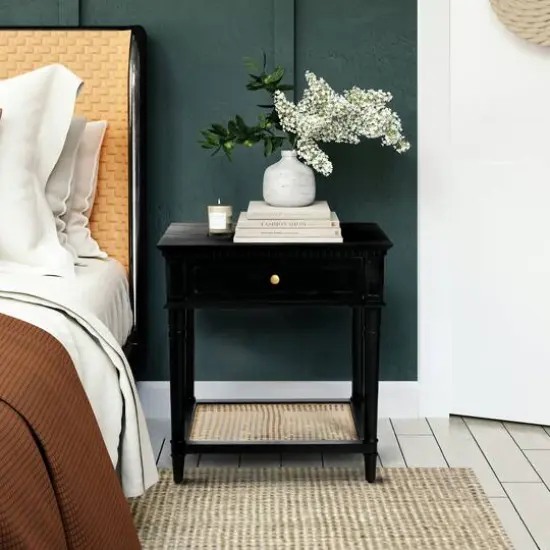 Hello Honey® 25" Maxwelton Solid Wood End Table with Drawer Black {4}