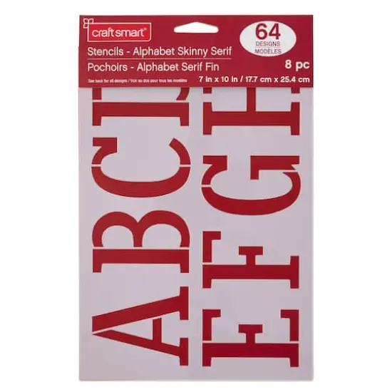 3" Skinny Serif Alphabet Stencils by Craft Smart&reg; {3}