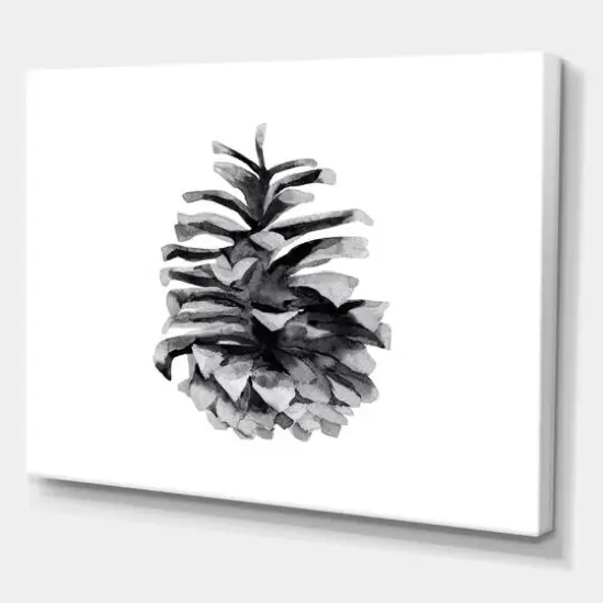 Designart - Conifer Cone Monochrome - Traditional Canvas Wall Art Print {2}