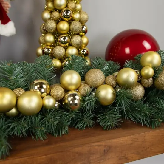6ft. Shatterproof Golden Christmas Ornament Garland {4}
