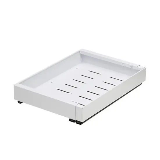 SunnyPoint Pull-Out Cabinet Organizer Expandable Drawer Shelf White {1}