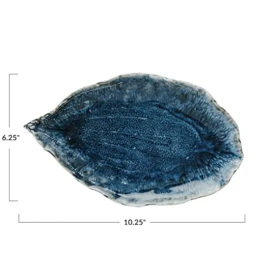 Hello Honey&reg; 10" Blue Azure Leaf Stoneware Plate {5}