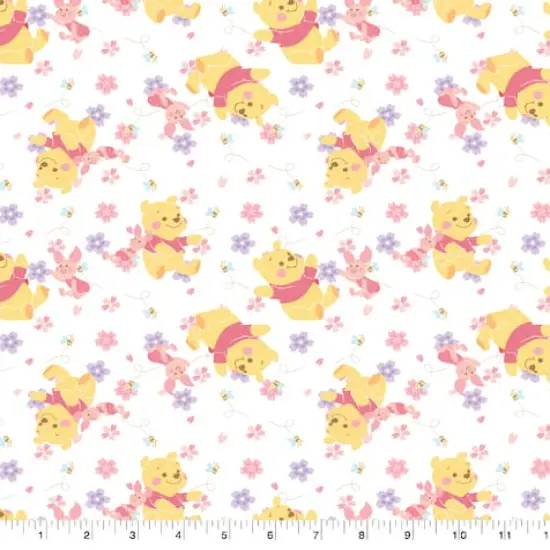 Disney&reg; Pooh & Piglet Flowers Cotton Fabric {4}