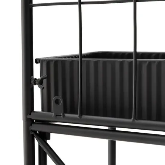 Glitzhome&reg; 68" 3-Tier Black Metal Shelf Planter Stand {8}