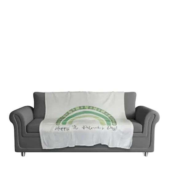 St. Patrick's Day Rainbow 50" x 60" Coral Fleece Blanket {4}