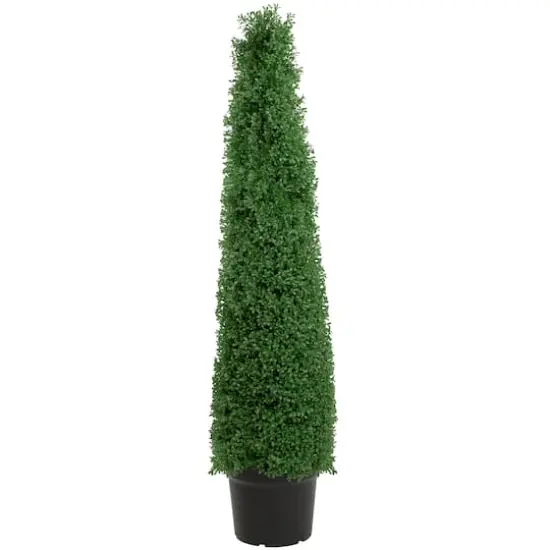 4ft. Unlit Artificial Boxwood Cone Topiary Tree with Pot {1}