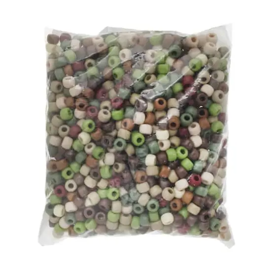 John Bead 9mm Plastic Pony Beads, 1,000ct. Assorted Camouflage {6}