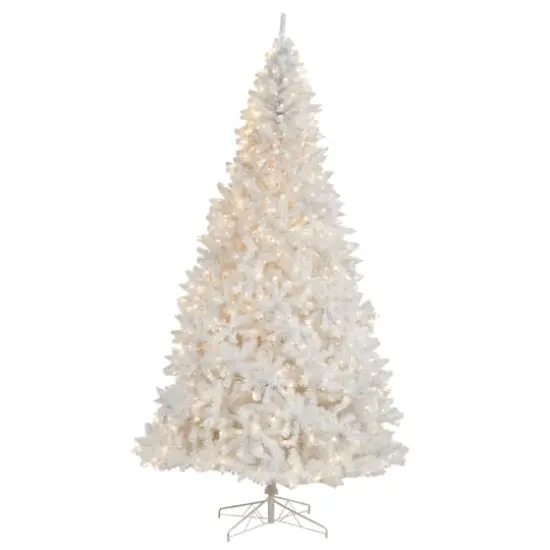 11ft. Pre-Lit White Artificial Christmas Tree, White LED Lights {1}
