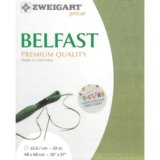 Zweigart&reg; Precut Belfast 32 Count Canvas, 19" x 27" Olive {1}