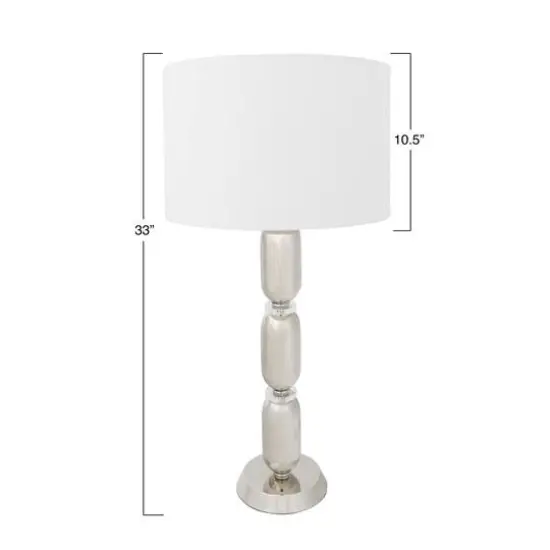Hello Honey&reg; 33" Metal Table Lamp with Glass Middle Slick Silver {7}