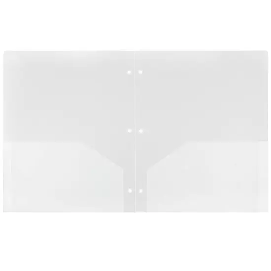 JAM Paper 3-Hole Heavy Duty Plastic Pocket Folder, 6ct. Clear {4}