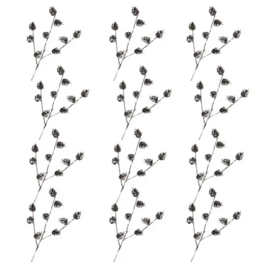 Brown Flocked Pinecone Spray, 12ct. {1}