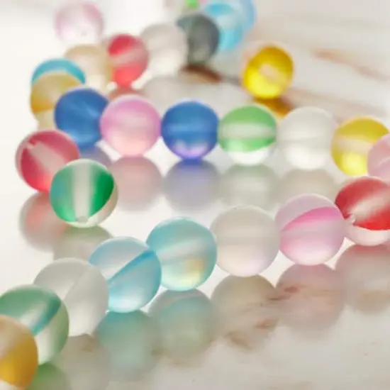 Multicolor Matte Glass Round Beads by Bead Landing&trade; {3}