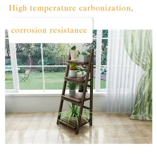 NEX&trade; 44" Brown 4 Tier Foldable Multifunction Plant Shelf Storage Rack {7}