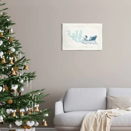 Stupell Industries Seahorse Santa Sled Nautical Christmas Wall Plaque Art {3}