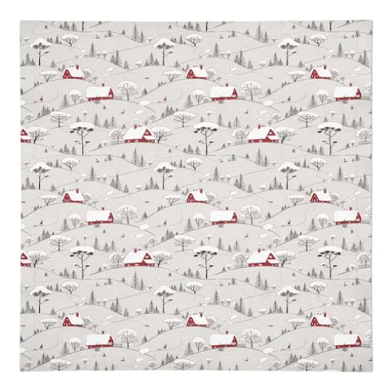 Snowy Village 10x10 Cotton Twill Napkin {1}