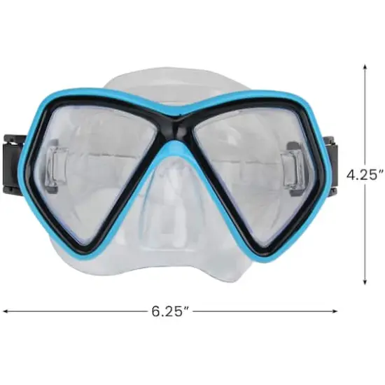 Swim Central 6.25" Aqua Blue & Black Monaco Children's Swimming Mask {3}