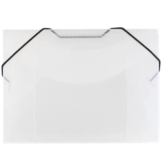 JAM Paper Clear 5.5" x 7.5" Elastic Closure Plastic Portfolio {1}