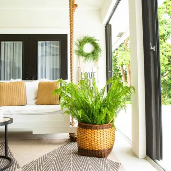 4ft. UV Resistant Artificial Boston Fern Plant with Real Touch Leaves (Indoor/Outdoor) {7}