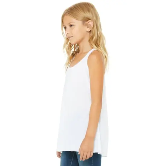 BELLA+CANVAS&reg; Youth Flowy Racerback Tank White {5}
