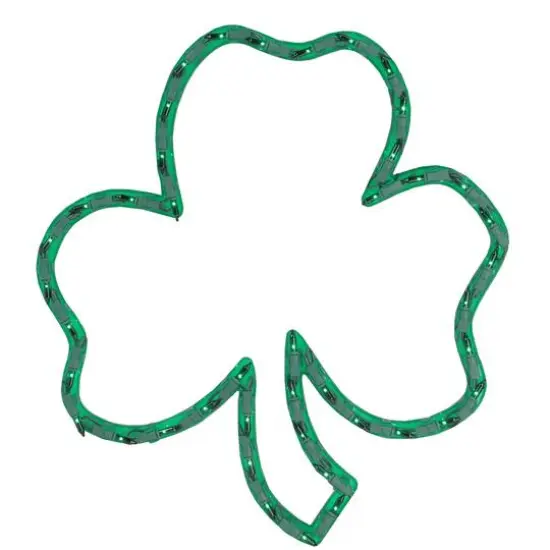 16" Lighted St. Patrick's Day Irish Shamrock Window Decoration {1}