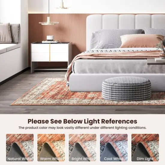 Glitzhome&reg; Red & Ivory Oriental Area Rug {8}